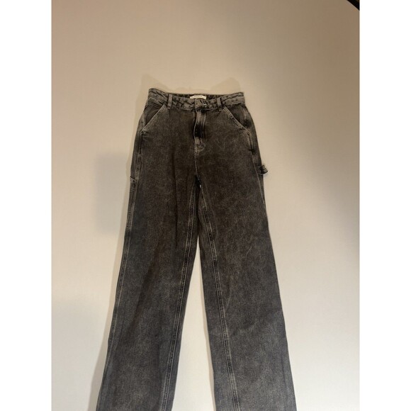 Pacsun 90's Bf Carpenter Jeans Womens 27 black/ gray Denim High Rise - Picture 11 of 16